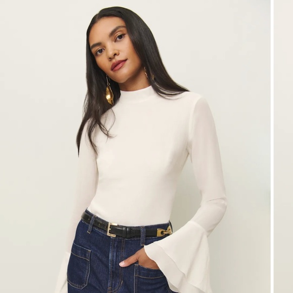 Reformation Roxana Top Ivory - Size 4 - Picture 1 of 2